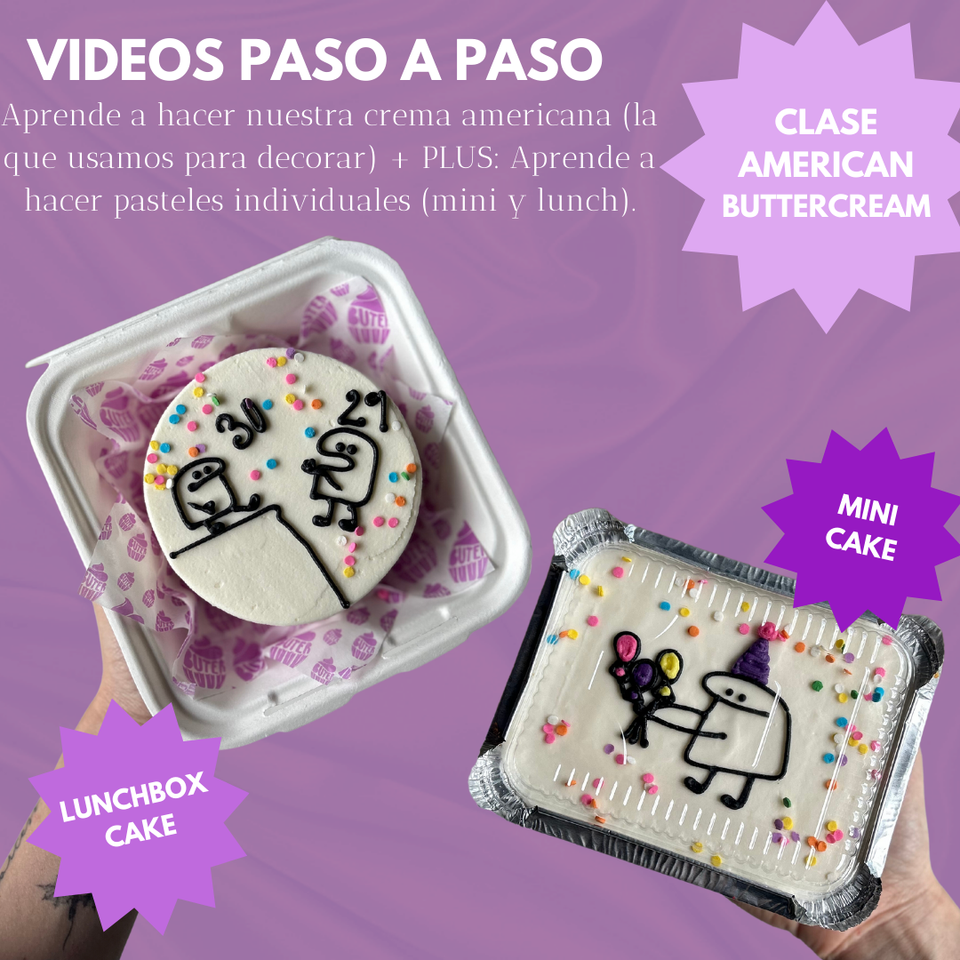 PASTEL DE VAINILLA + AMERICAN BUTTERCREAM CLASE ONLINE